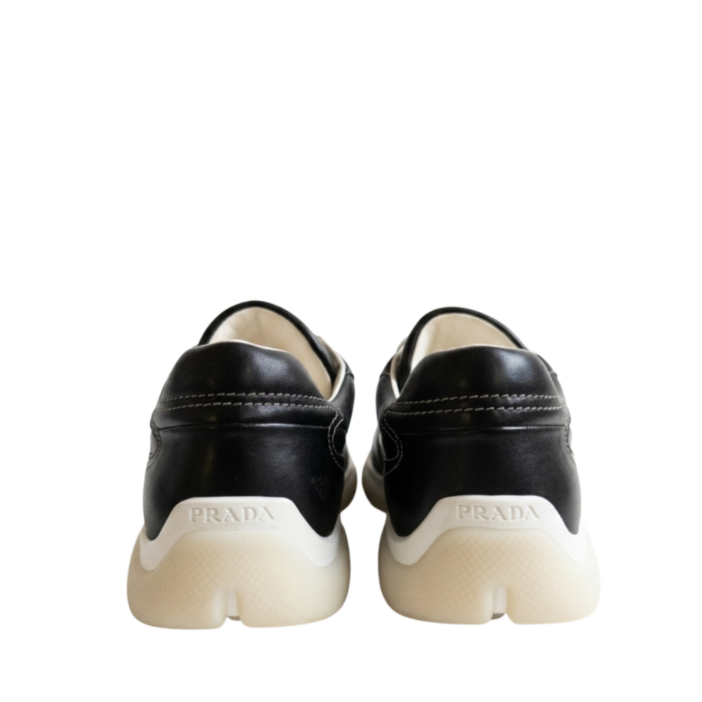 Prada Re-Edition 2001 Leather Sneakers – Black/Beige, Men's