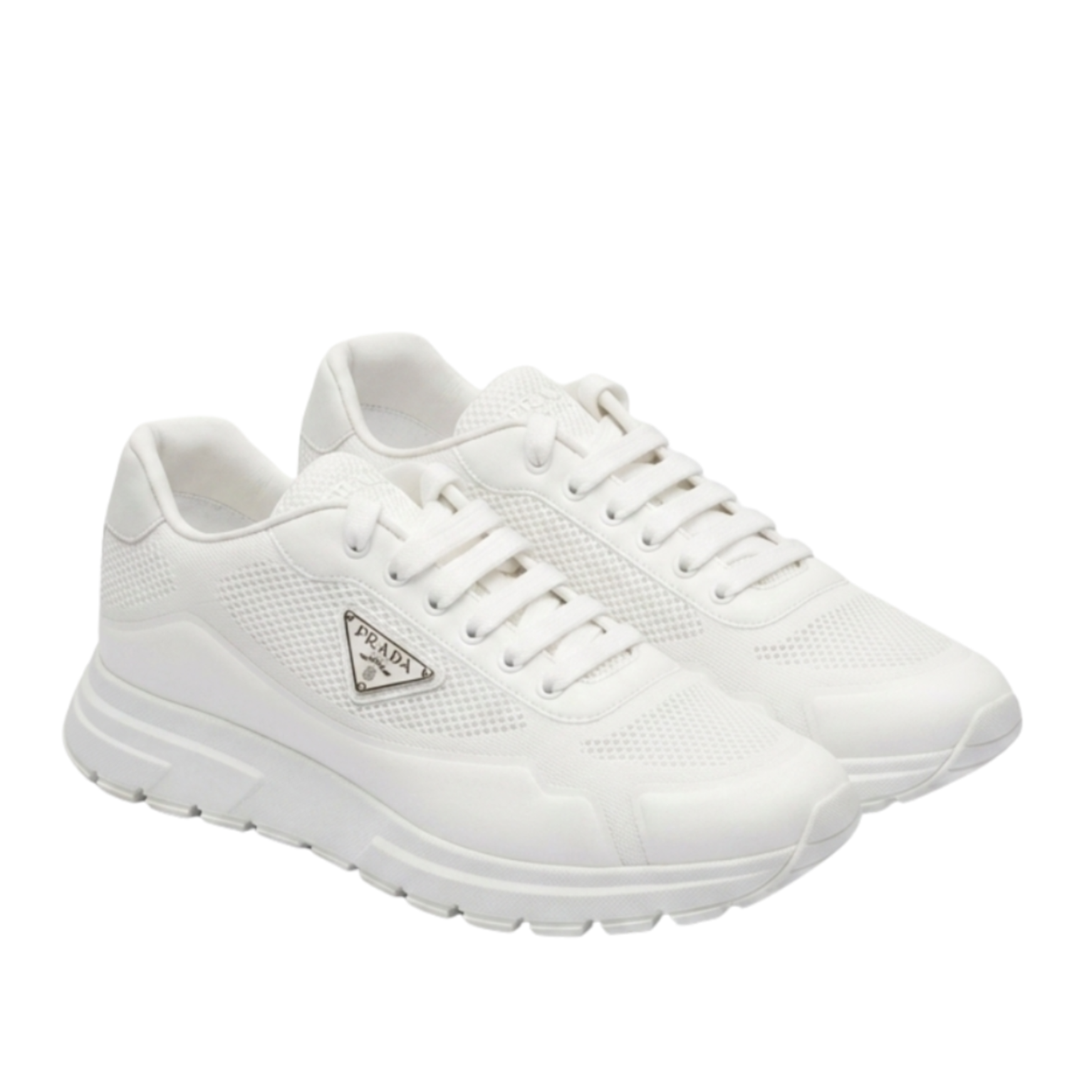 Prada Leather & Textile Sneakers – White, Men's