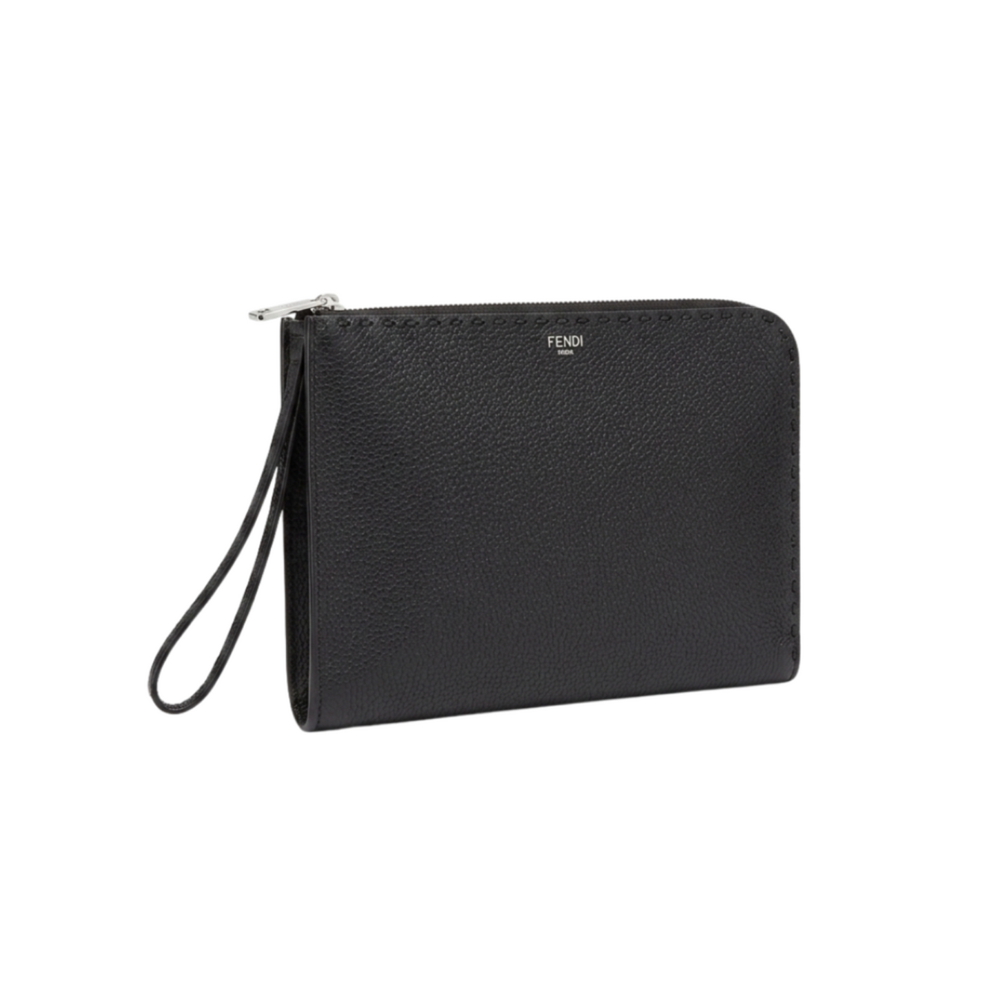 Fendi Leather Pouch Bag – Black, Men's