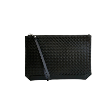 Bottega Veneta Leather Pouch Bag – Black
