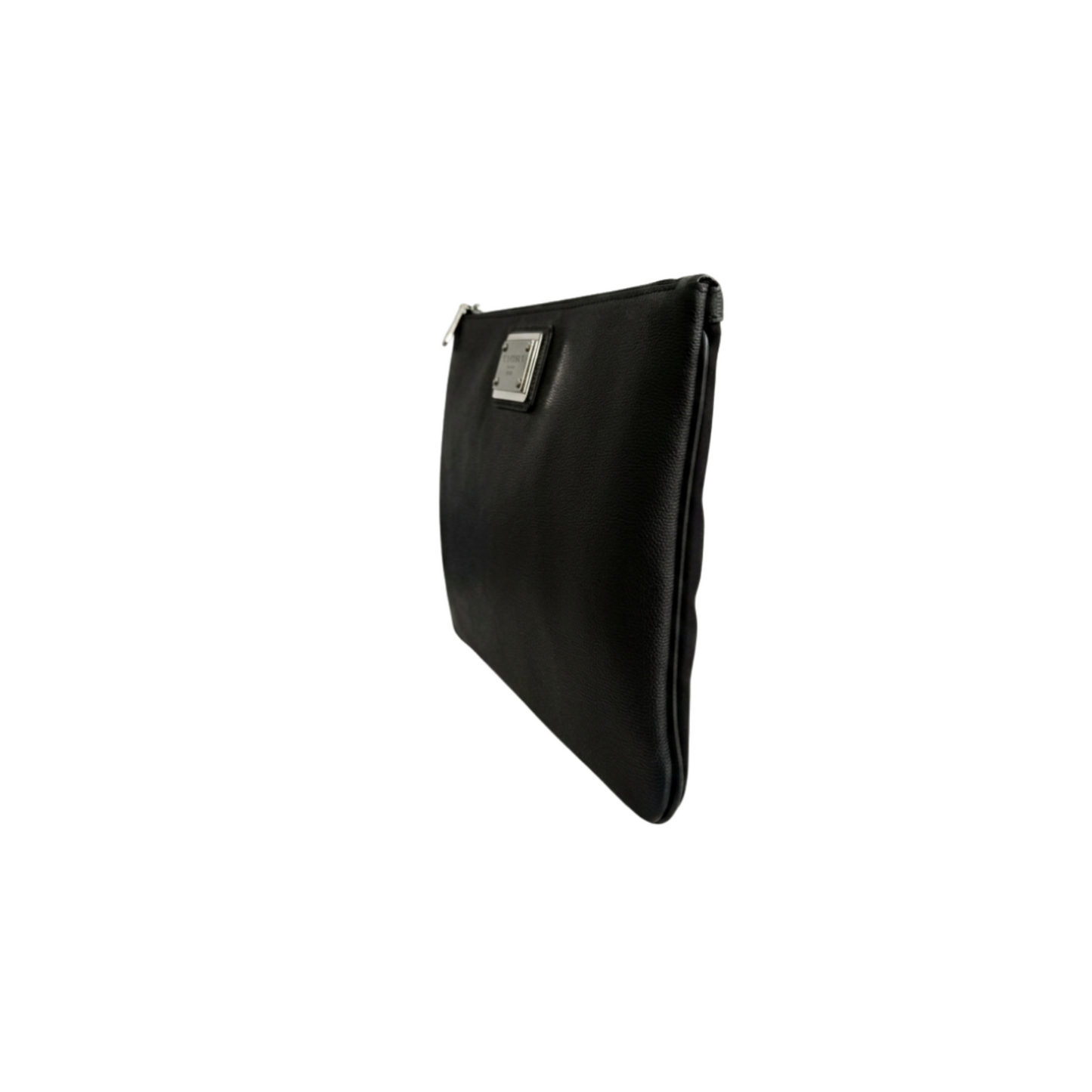 Dolce & Gabbana Leather Clutch Bag – Black & Silver