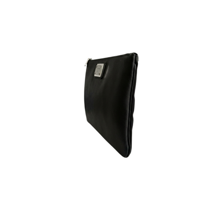 Dolce & Gabbana Leather Clutch Bag – Black & Silver