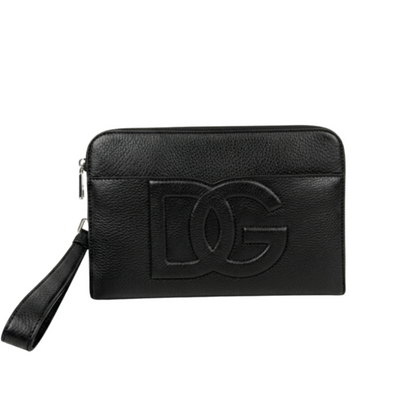 Dolce & Gabbana Leather Medium Pouch Bag – Black