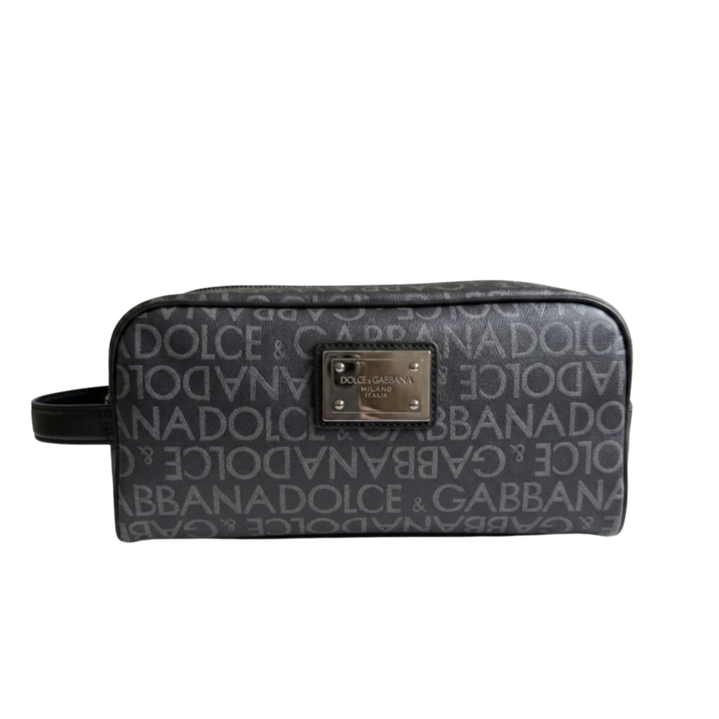Dolce & Gabbana Leather Beauty Case – Black & Grey