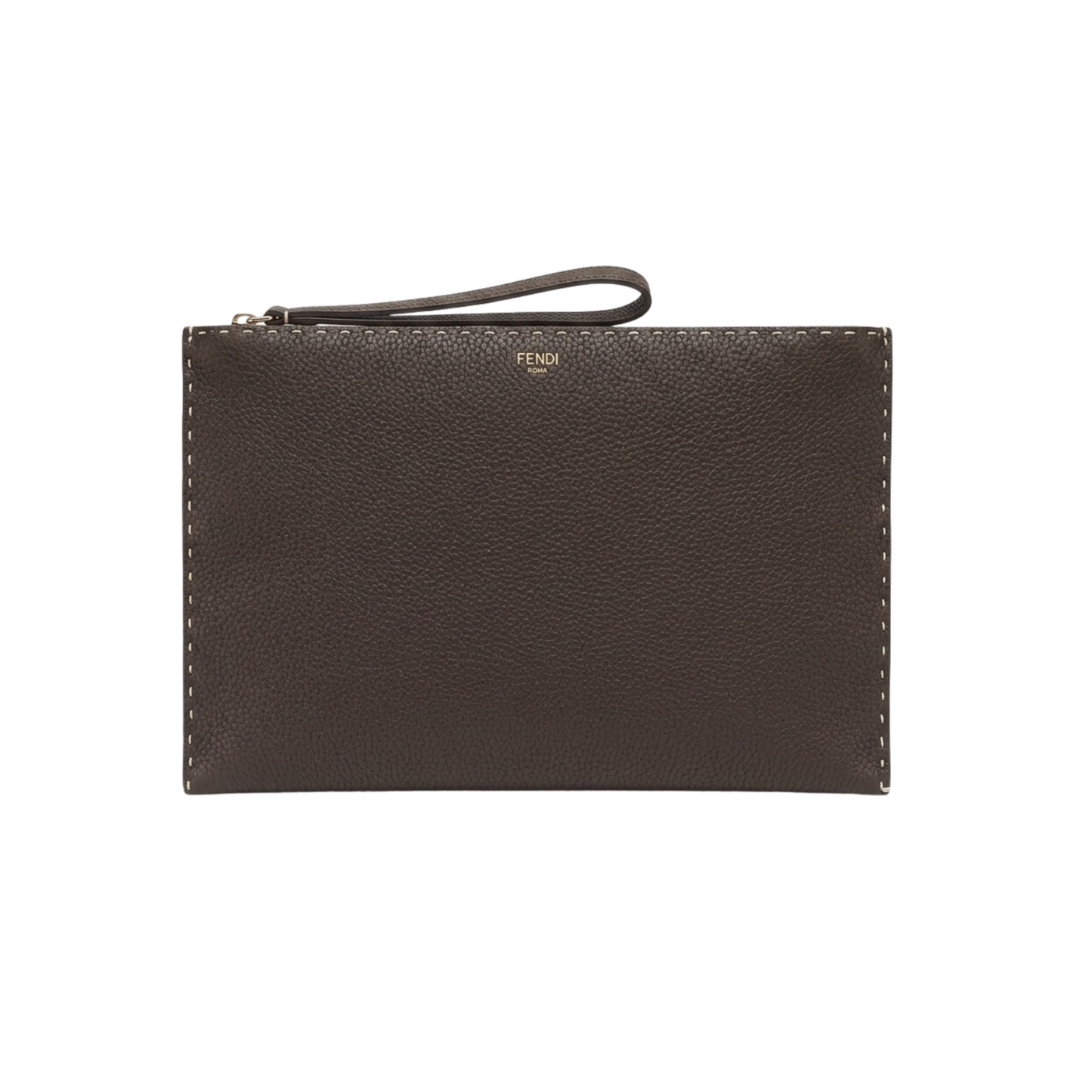 Fendi Leather Pouch Bag – Brown, Men's