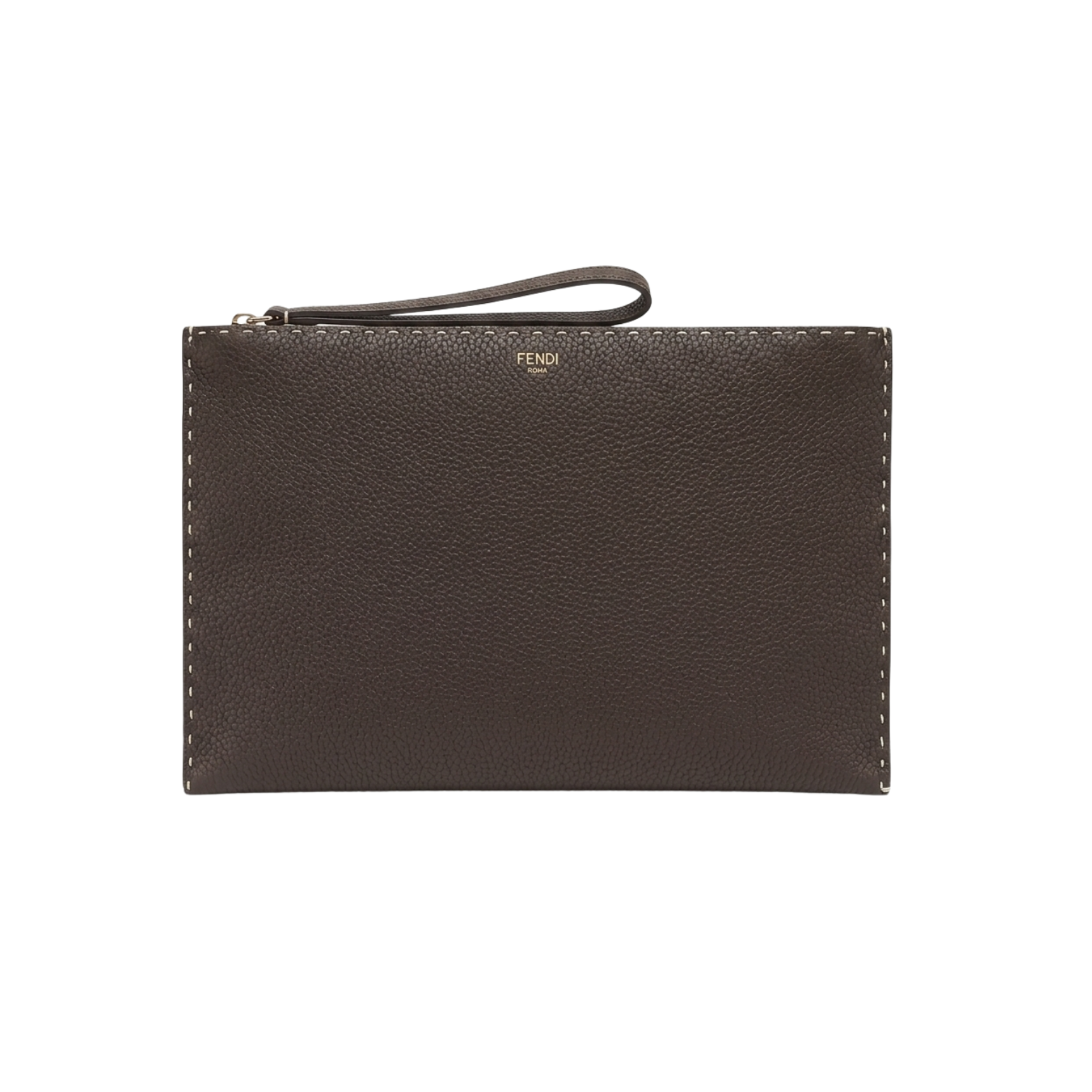 Fendi Leather Pouch Bag – Brown, Men's