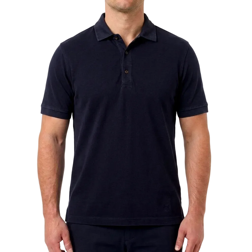 Corneliani Italian Cotton Polo Shirt – Navy Blue, Men's