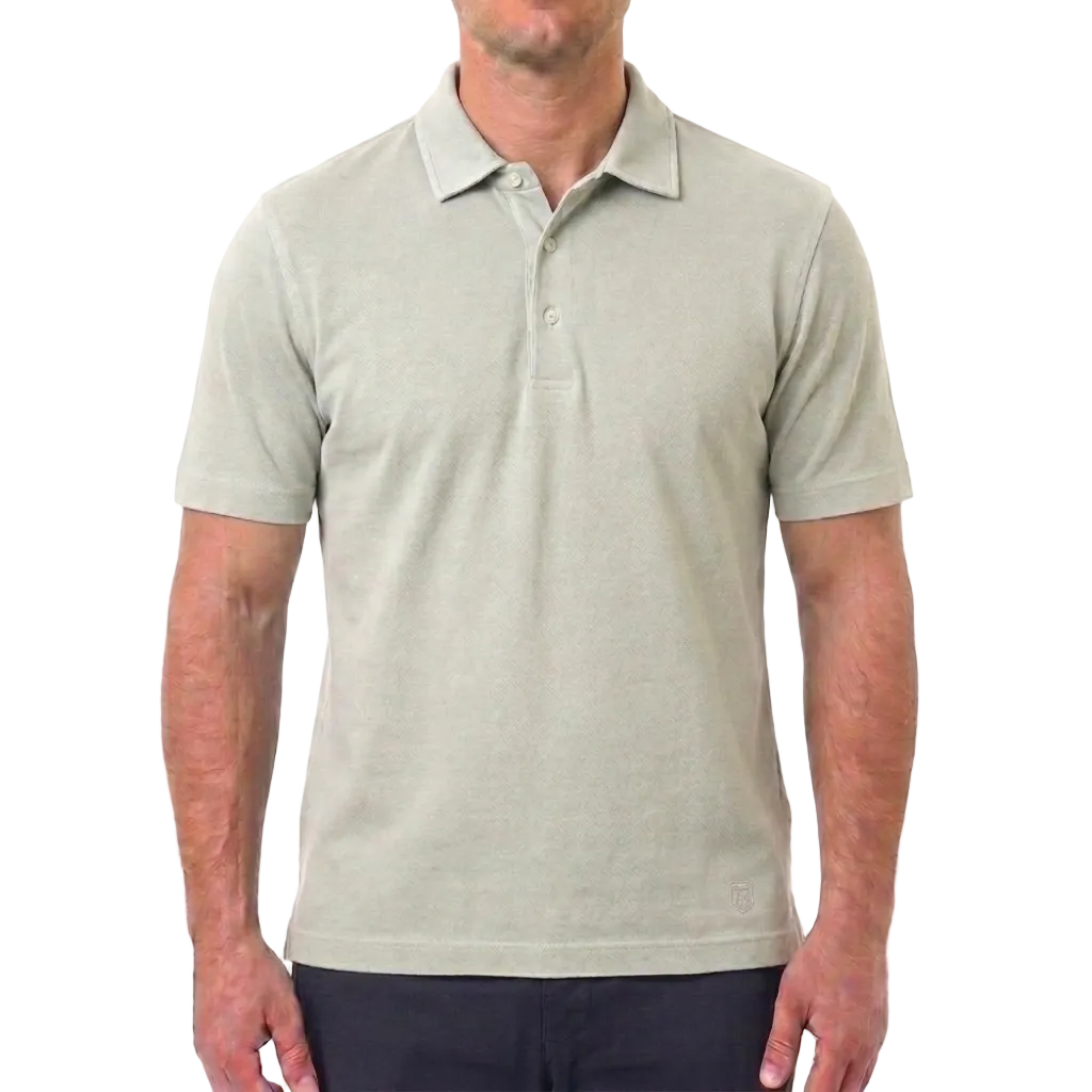 Corneliani Italian Cotton Polo Shirt – Beige/Grey, Men's