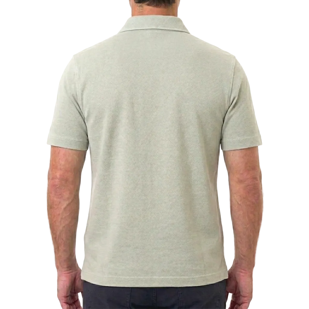 Corneliani Italian Cotton Polo Shirt – Beige/Grey, Men's