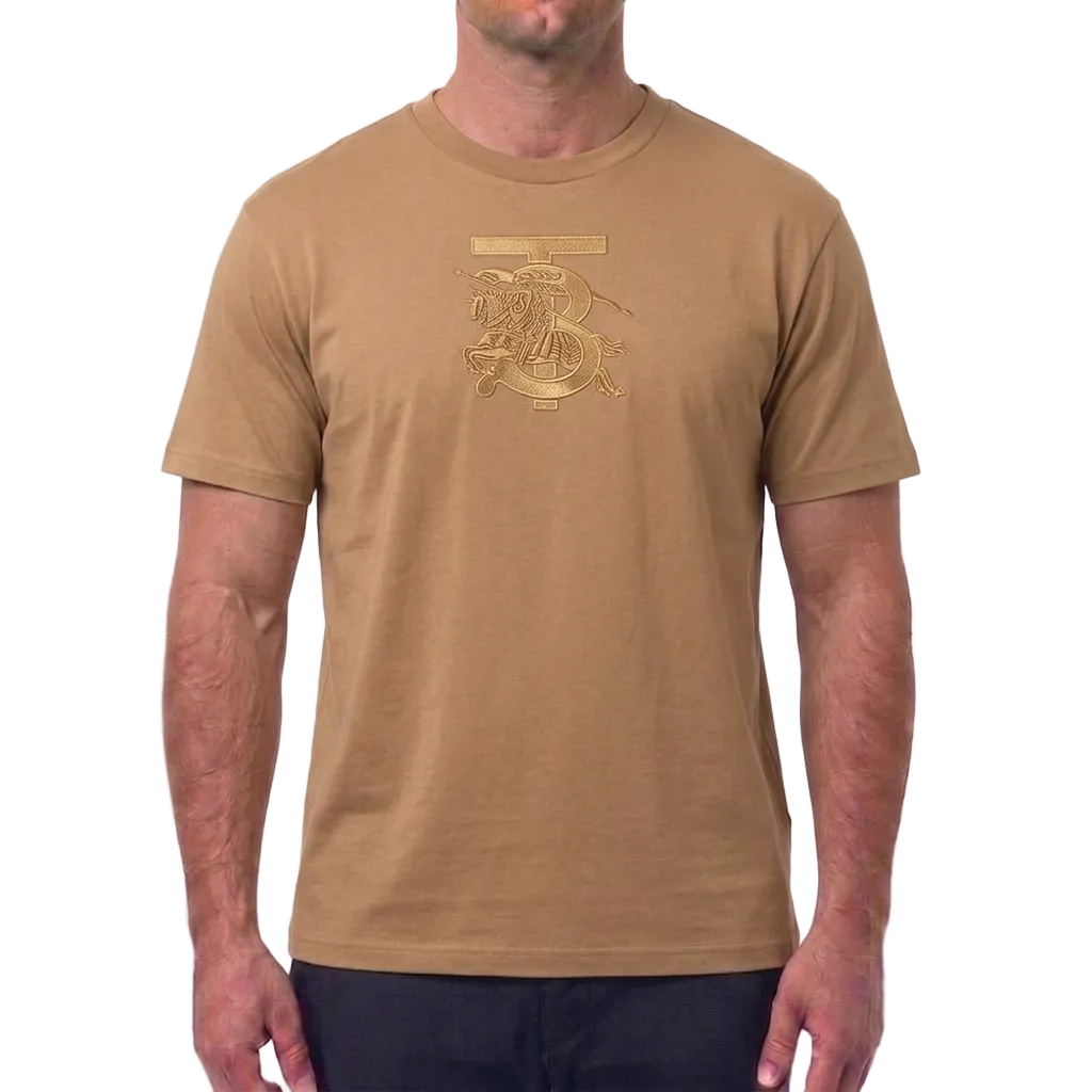 Burberry Cotton T-Shirt – Camel, Men's