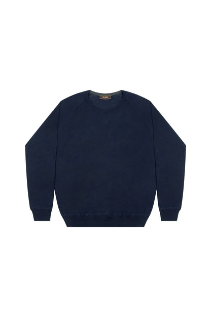 Moorer Wool-Silk-Cashmere Sweater – Dark Blue, Men's
