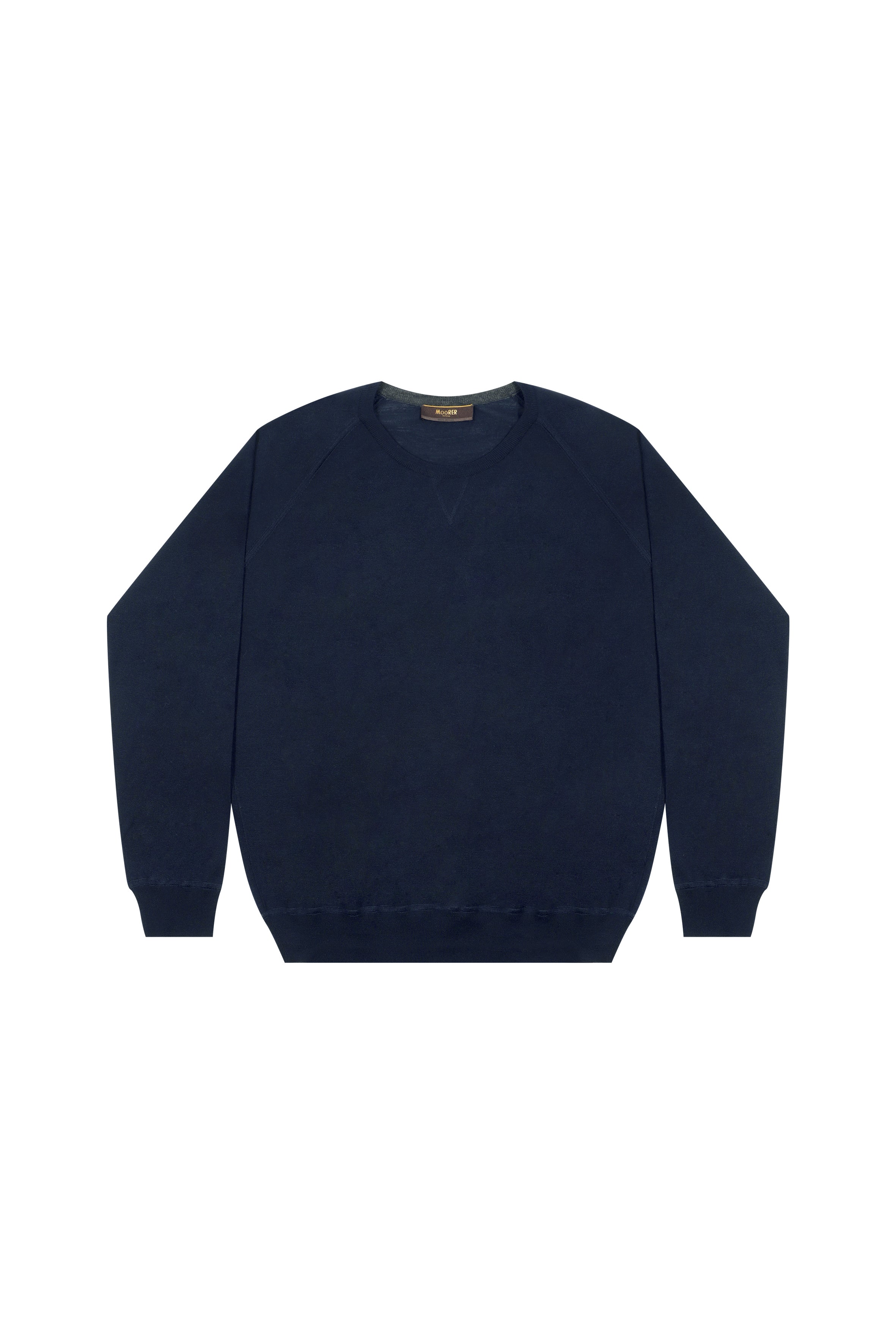 Moorer Wool-Silk-Cashmere Sweater – Dark Blue, Men's
