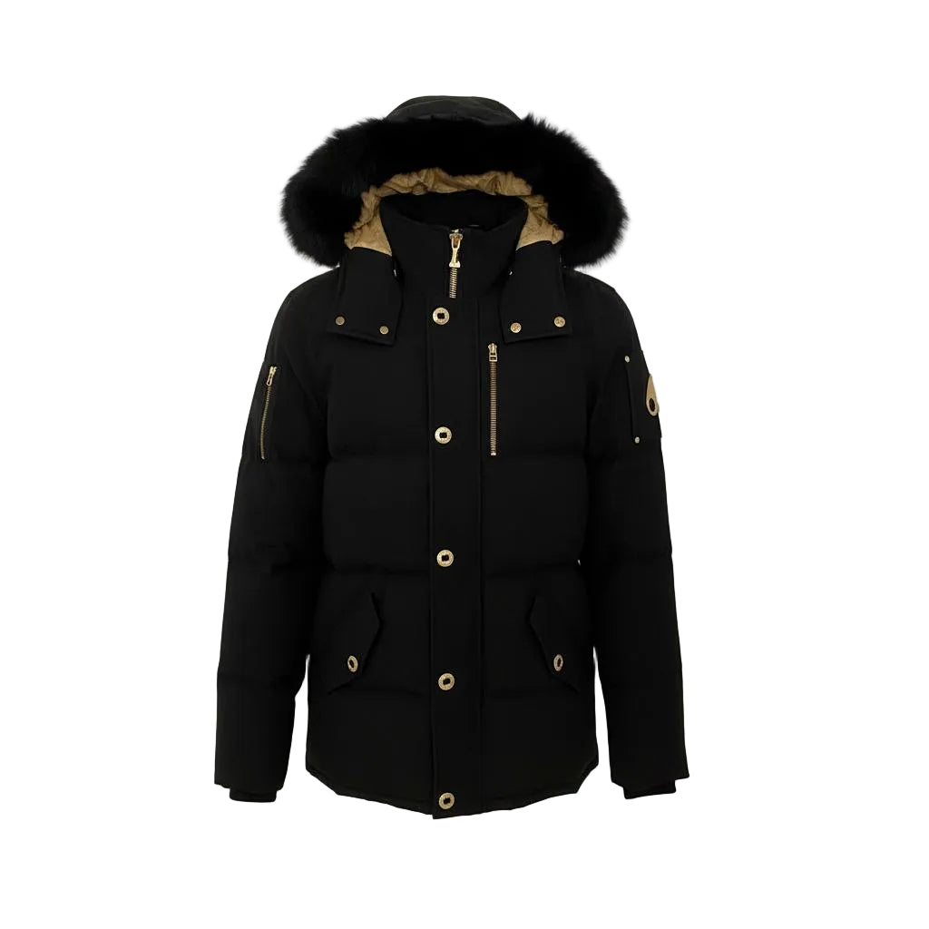 Moose Knuckles Neoshear 3Q Fur Trim Down Jacket – Men's | Black