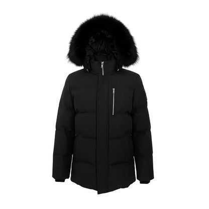 Moose Knuckles Cloude 3Q Fur Trim Down Jacket – Men's | Black