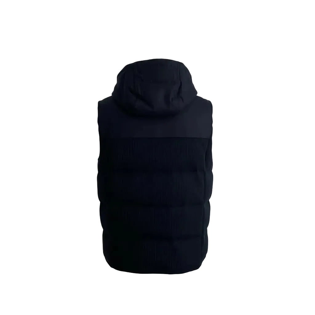 Eleventy Wool-Cashmere Hoodie Vest – Dark Blue, Men's
