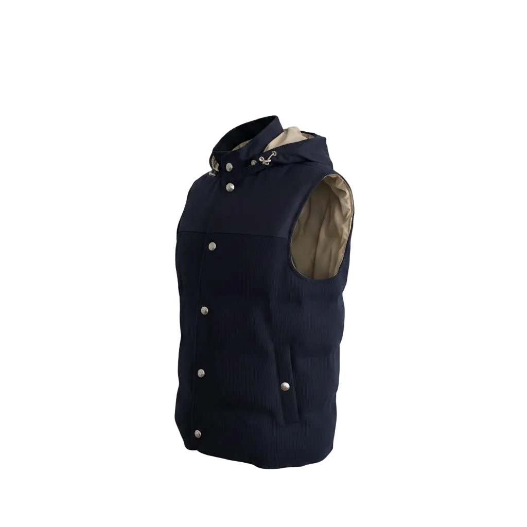Eleventy Wool-Cashmere Vest – Dark Blue, Men's