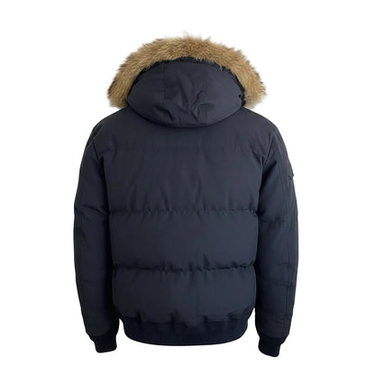 Moncler Down & Fur Jacket – Dark Blue, Men's