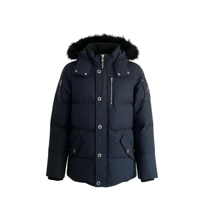 Moose Knuckles Forestville Fur Trim Down Jacket – Men's | Navy Blue
