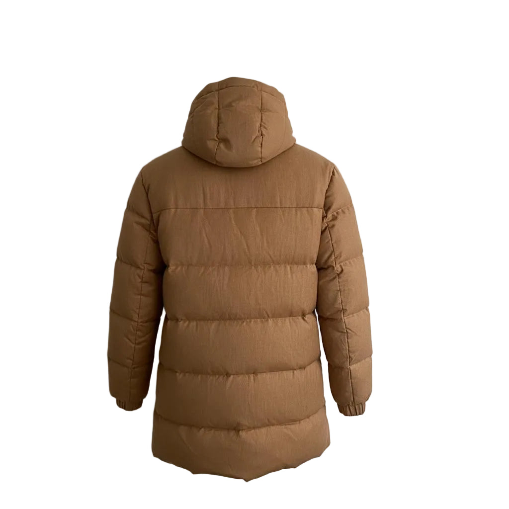 Eleventy Wool-Silk Down Jacket – Camel, Men's