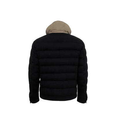 Eleventy Silk-Cashmere Hoodie Jacket – Blue/Beige, Men's