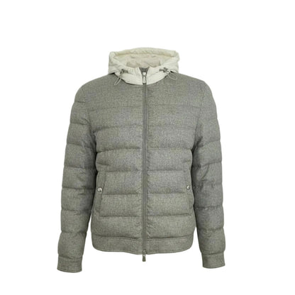 Eleventy Silk-Cashmere Hoodie Jacket – Grey, Beige  Men's