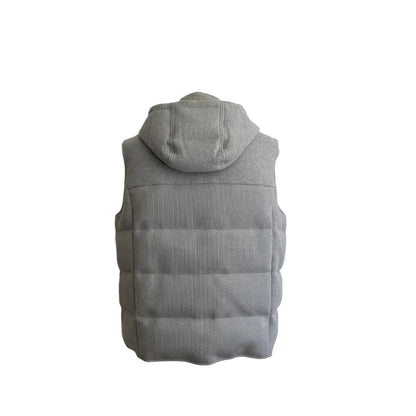 Eleventy Wool-Cashmere Hoodie Vest – Grey, Men's