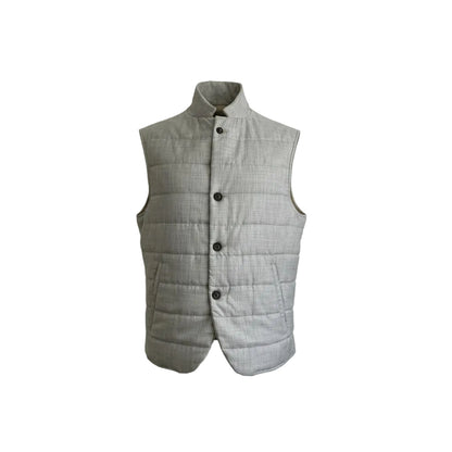 Eleventy Double Face Vest Silkite Ermenegildo Zegna – Grey/Beige, Men's