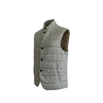Eleventy Double Face Vest Silkite Ermenegildo Zegna – Grey/Beige, Men's