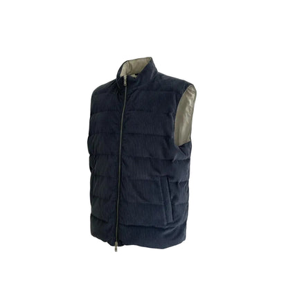 Eleventy Double Face Vest Loro Piana Rain System – Blue/Grey, Men's