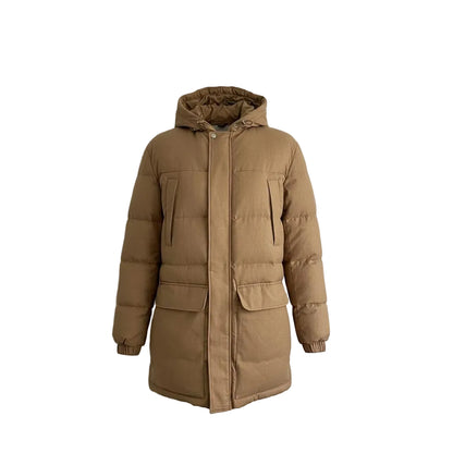 Eleventy Wool-Silk Down Jacket – Camel, Men's