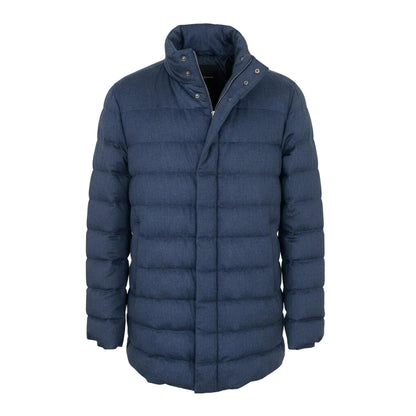 Herno Silk-Cashmere Beaver Fur Down Jacket – Blue, Men's