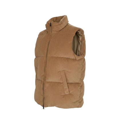 Herno Cotton-Cashmere Down Vest – Caramel, Men's