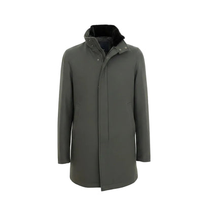 Herno Virgin Wool Coat – Grey/Green, Men's
