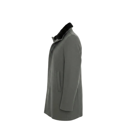 Herno Virgin Wool Coat – Grey/Green, Men's
