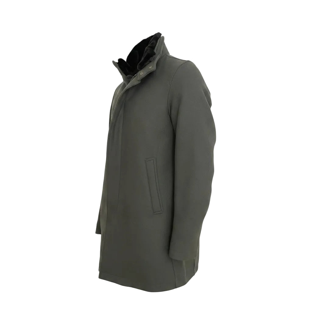 Herno Virgin Wool Coat – Grey/Green, Men's