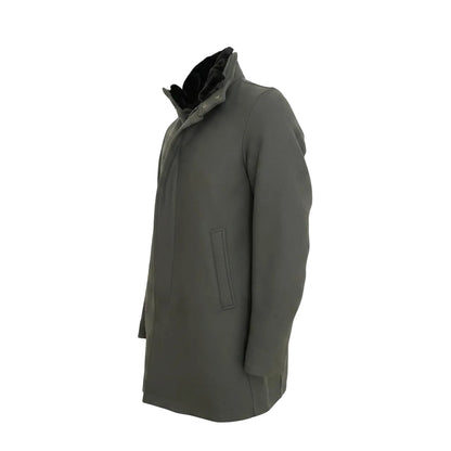 Herno Virgin Wool Coat – Grey/Green, Men's