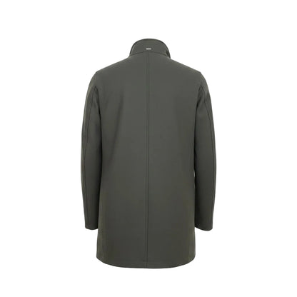 Herno Virgin Wool Coat – Grey/Green, Men's