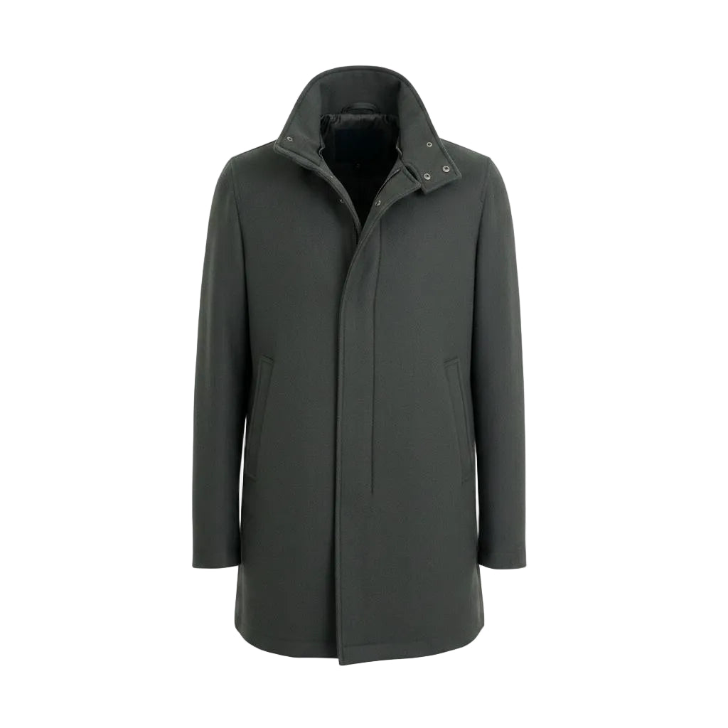 Herno Virgin Wool Coat – Grey/Green, Men's
