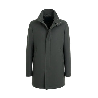 Herno Virgin Wool Coat – Grey/Green, Men's