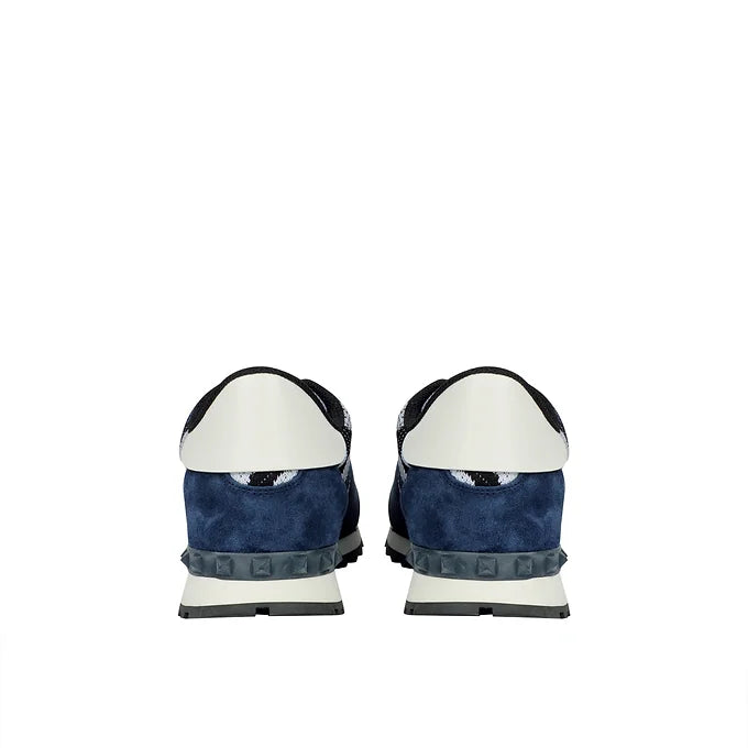 Valentino Blue & Black Leather Low-Top Sneakers – Men's