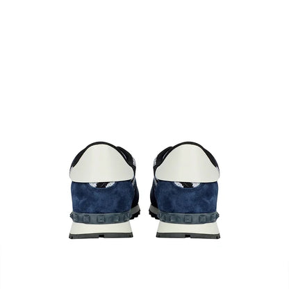 Valentino Blue & Black Leather Low-Top Sneakers – Men's