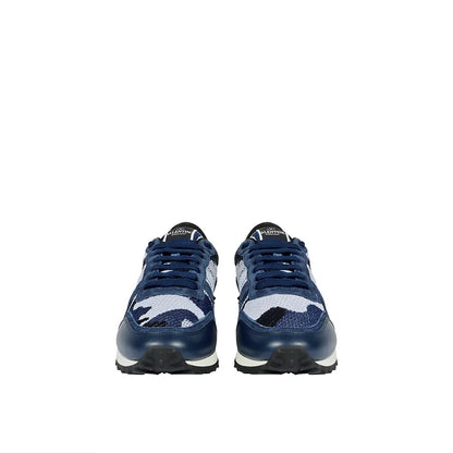 Valentino Blue & Black Leather Low-Top Sneakers – Men's